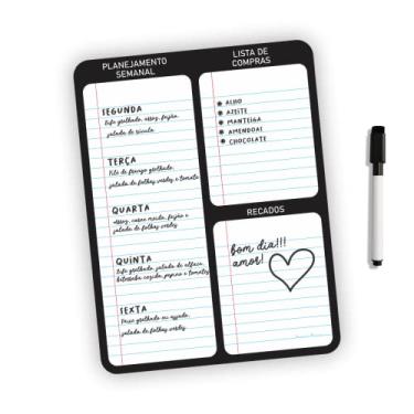 Imagem de Quadro Lousa Magnetica Semanal Geladeira Planner Dieta