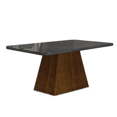 Imagem de Mesa de Jantar Slim Retangular Tampo MDF/Vidro 120cm Pampulha New Moveis Leifer