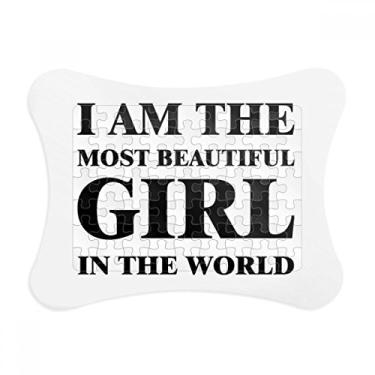 Imagem de Moldura de quebra-cabeça I Am The Most Beautiful Girl Decoração de quadro