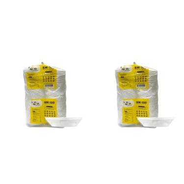 Imagem de Kit de 2 Pacotes de Marmitex de Isopor 500ml sem tampa Bom Apetite com 100 unidades