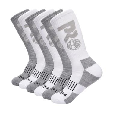 Imagem de Timberland PRO Pacote com 6 meias masculinas, Cinza médio mesclado, Large