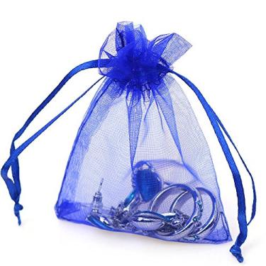 Imagem de (10cm X 15cm (100PCS), Royal Blue) - Boshen 100/200PCS Organza Gift Candy Sheer Bags Mesh Jewellery Pouches Drawstring Bulk for Wedding Party Favours Christmas 7.6cm x 10cm 10cm X 15cm 13cm x 18cm (10cm X 15cm (100PCS), Royal Blue)