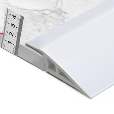 Imagem de BNELL Tira de acabamento de borda de carpete e piso, tira de transição de piso de PVC autoadesiva, transições de limite adequadas para altura de limite inferior a 15 mm (2,5 metros_branco)