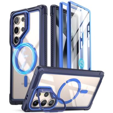 Imagem de Poetic Capa Guardian compatível com Galaxy S24 Ultra 5G de 6,8 polegadas, [suporte de câmera embutido] [protetor de tela funciona com ID de impressão digital], capa transparente resistente à prova de