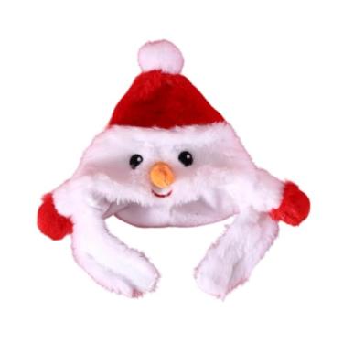 Imagem de ＡＷＨＡＯ Chapéu de Natal para animais de estimação, fantasia, decoração adorável, inverno, macio, chapéu, pequeno, cachorro, gato, bonés para filhotes, gatos, Snowman Hat M