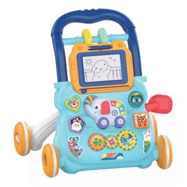 Imagem de Andador Infantil Musical Didático Educativo Empurrador Bebê DM Toys DMB6750 Azul