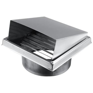 Imagem de YYGJYGOO Tampa de ventilação de parede de aço inoxidável 304, 100/125/150 mm, exaustor externo quadrado, para banheiro, escritório, cozinha, fábrica (tamanho: 150 mm/5,91 pol.)