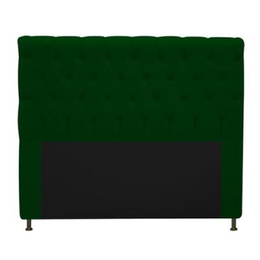 Imagem de Cabeceira Kristal Estofada Capitonê 160 cm para Cama Box Queen Suede Verde Quarto - AM Decor