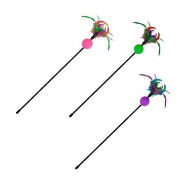 Imagem de Brinquedo Napi Vara Bola e Penas para Gatos - Cores Sortidas