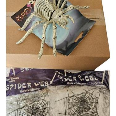 Imagem de kit 17 Decoração Halloween 5 Aranha esqueleto 12 TEIA ARANHA - generic