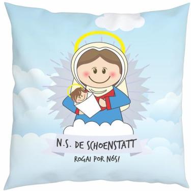 Imagem de Almofada Com Enchimento Oração Santinho Nossa Senhora Schoenstat Mãe R