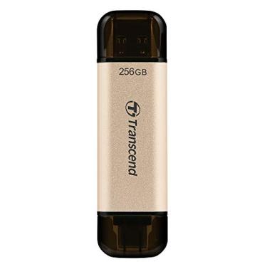 Imagem de Transcend Pen drive USB C duplo de 256 GB, pen drive para iPhone/iPad/Mac, Windows/Android/Tablet/PC/Smart TV/console de jogos, até 420 MB/s, pen drive USB 3.2, Memory Stick com 2 em 1 tipo C e tipo A