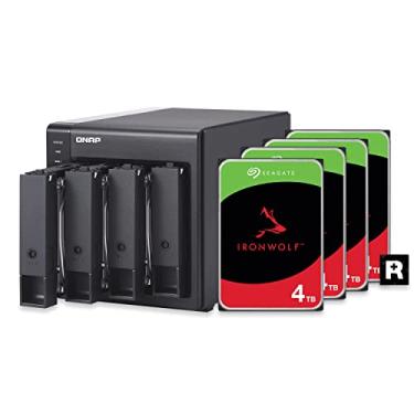 Imagem de QNAP 4 compartimentos DAS (USB Tipo-C) com capacidade de armazenamento de 12 TB, pacote HDD RAID 5 Seagate IronWolf pré-configurado (TR-004-44ST-US)