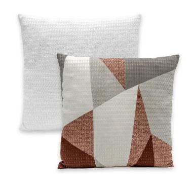 Imagem de Kit 2 Capas de Almofadas PIQUET Favinho Lisa e Estampada 40x40 C/ Zípe