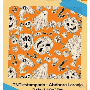 Imagem de TNT Estampado Abóbora Halloween Laranja 1 mt x 1,40 mt