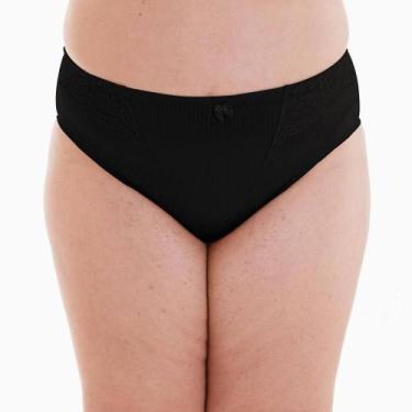 Imagem de Calcinha Cavada com Renda Lut 816 Canelada - Lut Lingerie, Preto, EG