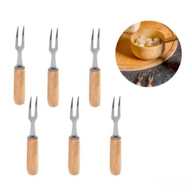 Imagem de Garfinho De Petisco 6 Peças Churrasco Cabo Madeira Foundie - RT