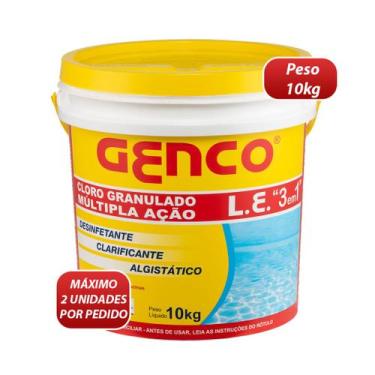 Imagem de Cloro Genco 3 em 1 Múltipla Ação Balde 10kg Cloro Para Piscinas