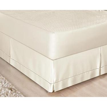 Imagem de Saia Para Cama Box King Ponto Palito 180 Fios Várias Cores Branco, Caq