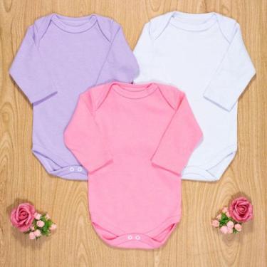 Imagem de Kit body longo 3 peças de bebê menina básico - Era Uma Vez, 9-12M