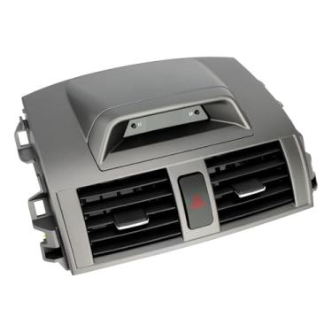 Imagem de Capa de acabamento de saída de ar central A/C, painel de inserção de grade de saída de console com botão de relógio de interruptor de emergência, compatível com Toyota Corolla Base CE LE XLE L S XRS