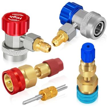 Imagem de Boltigen Acoplador rápido de carro A/C R134a R1234yf, R134a para R1234yf Kit de conversão de conector adaptador ajustável rápido para carregamento de refrigerante CA