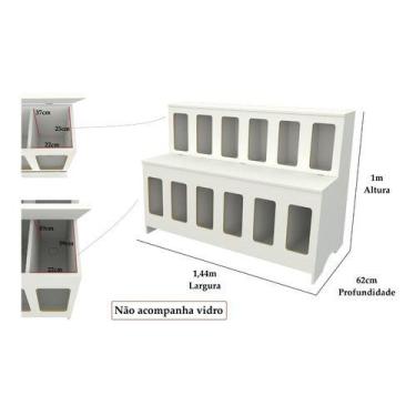 Imagem de Expositor De Ração Pet Box 12 Divisões Cães Gatos Balcão Mdp - VETORIA