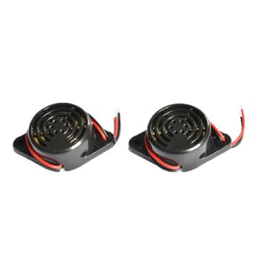Imagem de YTgilo 2 peças Piezo Buzzer SFM27 W alarme de som contínuo de carro aparelhos elétricos piezo para motocicleta tráfego fábrica agro planta preta