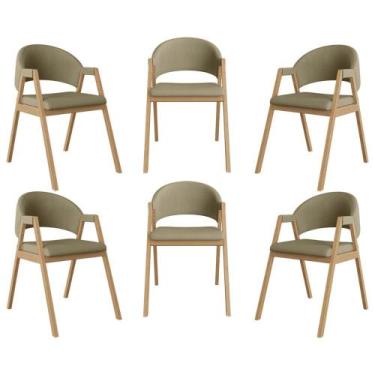 Imagem de Kit 6 Cadeiras Suellen Luxo Reforçada Mesa de Jantar Linho - B Balaqui