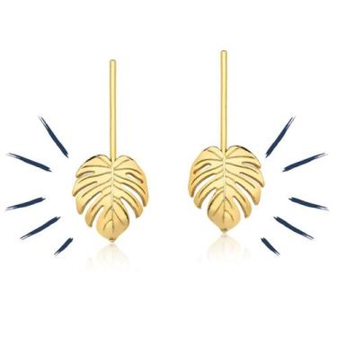 Imagem de Brinco Folha Costela de Adão Revestido em Ouro - VL ACCESSOIRES