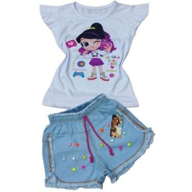 Imagem de Conjunto jeans infantil feminino luluca. - MC MODA KIDS, Luluca 01, G 