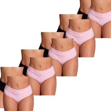 Imagem de Kit 10 Calcinhas Cós Confortável Aperta Barriga Ajuste Perfeito Moda Í