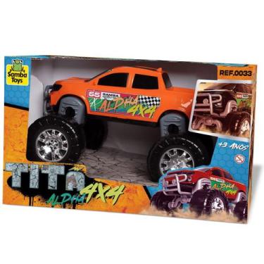 Imagem de Caminhonete Titã Alpha 4x4 Roda Grande - Samba Toys, Colorido, Monster