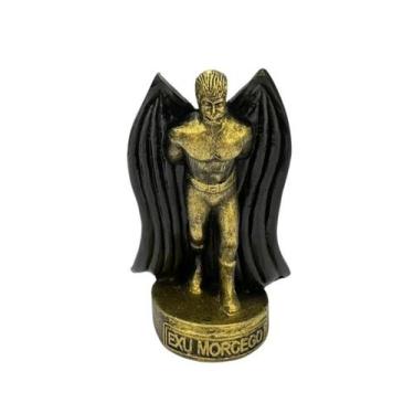 Imagem de Escultura Exu Morcego Dourado e Preto Vintage Resina 10 cm - Lua Místi