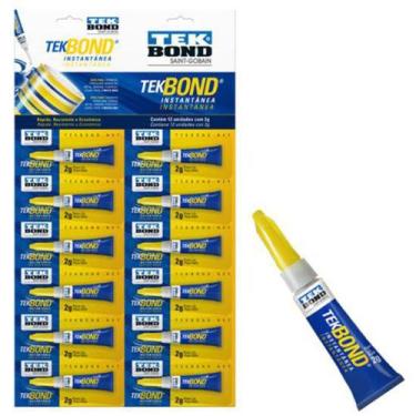 Imagem de Adesivo / cola instantanea super cola com 12 pecas 2g na cartela - TEK