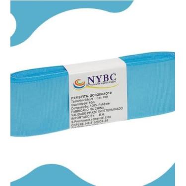 Imagem de Fita Gorgurão Artesanato Laço 10m 38mm Cores Variadas NYBC, Azul Bebê