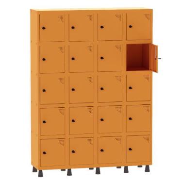 Imagem de Armário Guarda Volume Locker Roupeiro 4 Vãos 20 Portas Aço GRP504/20 L
