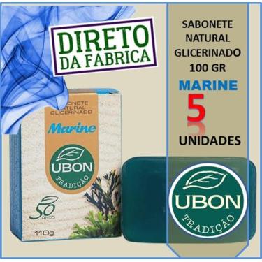 Imagem de kit 5 Sabonetes Glicerinado Em Barra Ubon Marine Natural Pele Macia