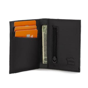 Imagem de Carteira de Couro com Zíper para Moeda Cartões e Documentos - Pampas C