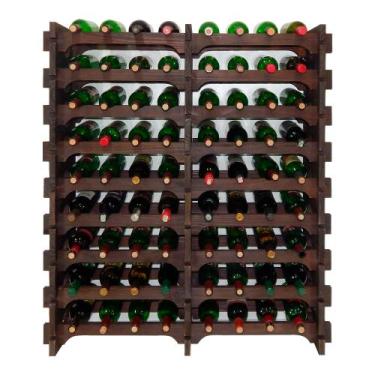 Imagem de Adega Vinho Madeira 72 Garrafas Cor Imbuia C08 Cevey Adegas e Artesana