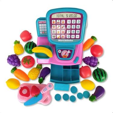 Imagem de Cozinha Infantil Caixa Registradora + Frutas e Legumes de Cortar - NAC
