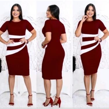 Imagem de Vestido Plus Size Três Faixas Moda Evangélica Feminina - Miss Flower, 