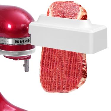 Imagem de Gdrtwwh Acessórios para amaciadores de carne para todas as batedeiras KitchenAid, acessórios para amaciadores de carne e aves com engrenagens de aço inoxidável, lavável na lava-louças (branco)