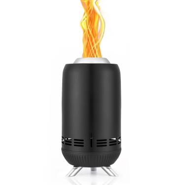 Imagem de Lareira de mesa de 17 cm com suporte para fogueira de aço inoxidável 304 sem fumaça para acampamento ao ar livre e pátio - queima de madeira ou fogueira portátil alimentada por pellets