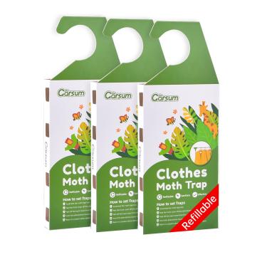 Imagem de Garsum Armadilhas para traças para roupas, armadilhas de mariposas para casa, armários, carpete, armadilhas de feromônios para traças, armadilhas de cola pegajosa para armários, 3 caixas de mariposa.