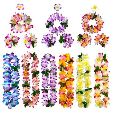 Imagem de GoodUping Leis Havaianas De 18 Contagens, Grampo De Cabelo De Flores, Bandanas E Pulseiras, Suprimentos De Festa Luau Perfeitos Para Férias De Verão Na Praia, Decorações De Festa Essenciais Para Anive