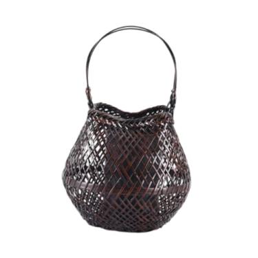 Imagem de Ioensy Vaso de flores de bambu decoração rústica para casa para mesa de jantar decoração de restaurante casa, 11cmx11cmx28cm