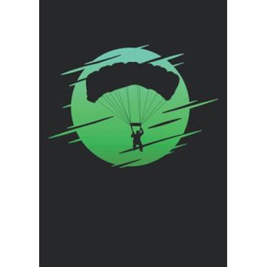 Imagem de Notizbuch A5 liniert mit Softcover Design: Skydiving Logo Fallschirmspringer Silhouette Skydiver: 120 linierte DIN A5 Seiten