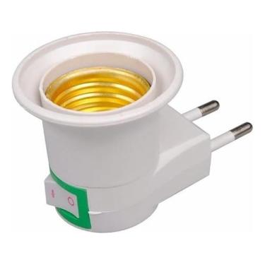 Imagem de Soquete Bocal E27 Adaptador Lâmpada Tomada Liga E Desliga