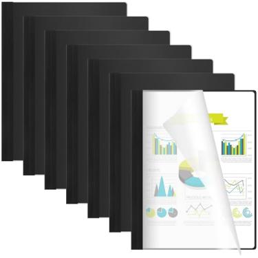 Imagem de MotiMind 10 capas de encadernação térmica, tamanho carta de 21 x 28 cm, lombada de 2,5 cm comporta 240 folhas, capa de relatório traseira de papel frontal transparente adequada para apresentação de